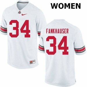 NCAA Ohio State Buckeyes Women's #34 Owen Fankhauser White Nike Football College Jersey TXA7145AX